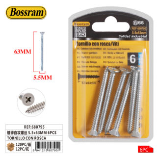 Tornillo con rosca 5,5 x 63 mm